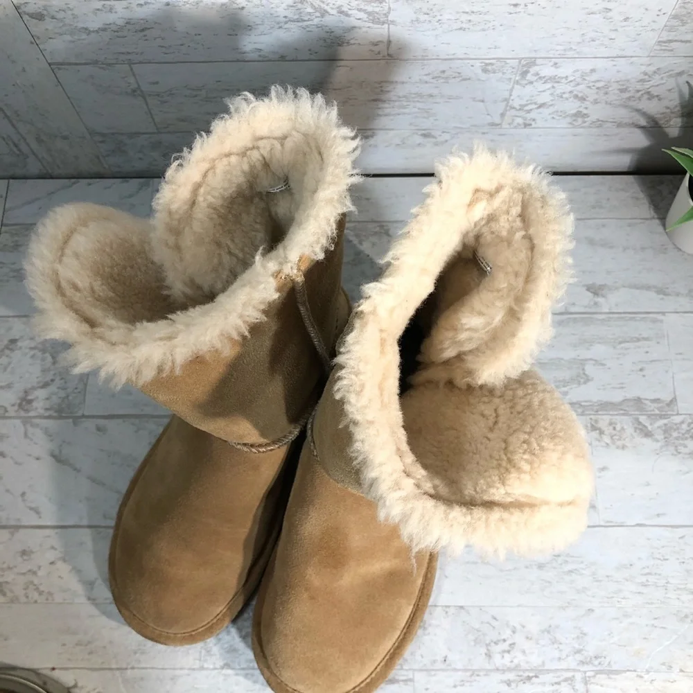 Bjorndal Suede Ankle Booties Joey Wool Lined Brown 6M‎
